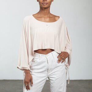 Ivory Convertible Top Shirt | Unisex Festival Yoga Wear | Made in USA